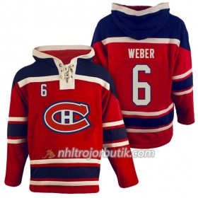 Män Ishockey Montreal Canadiens Shea Weber 6 Röd Sawyer Hooded Sweatshirt